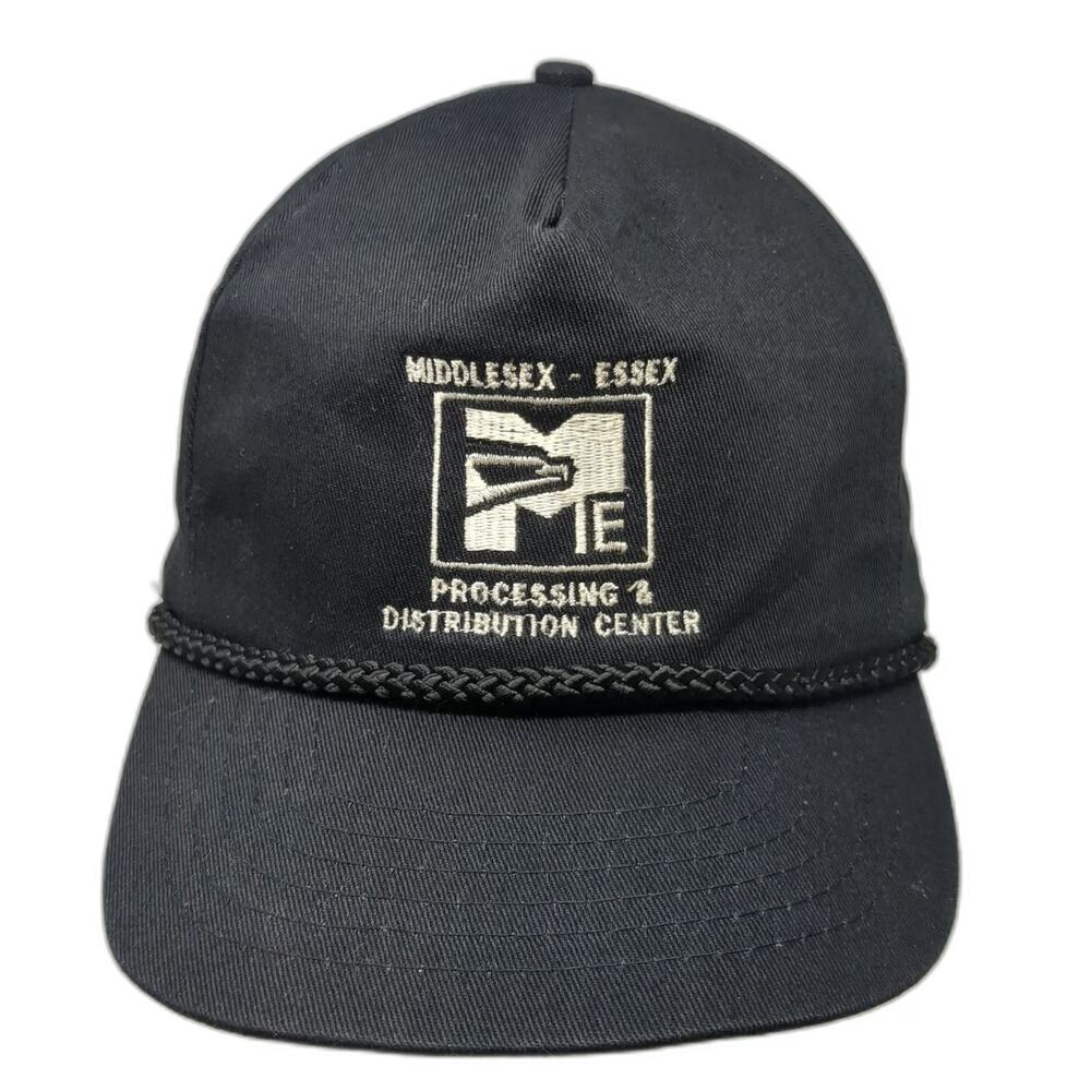 Trucker Black Hat USPS Middlesex-Essex Processing Center Rope USPS Vintage